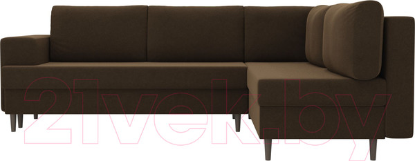 Изображение товара Диван угловой Лига Диванов Сильвана 198 правый (микровельвет коричневый)
