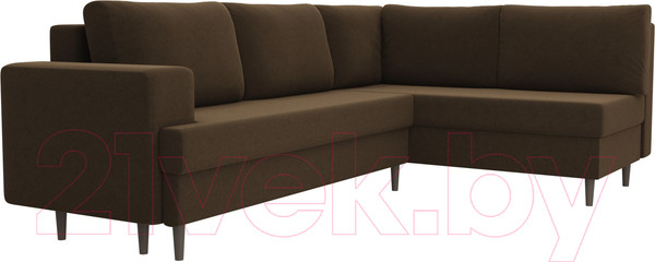 Изображение товара Диван угловой Лига Диванов Сильвана 198 правый (микровельвет коричневый)