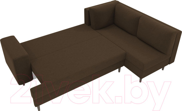 Изображение товара Диван угловой Лига Диванов Сильвана 198 правый (микровельвет коричневый)