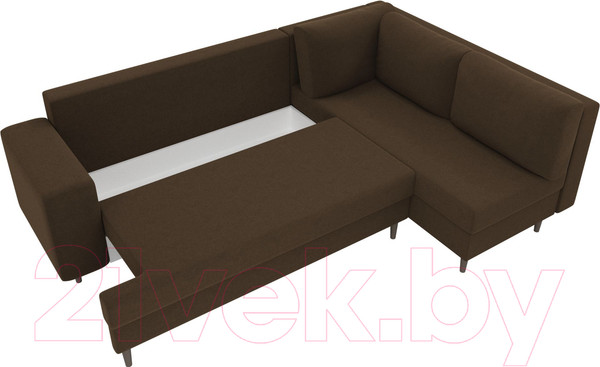 Изображение товара Диван угловой Лига Диванов Сильвана 198 правый (микровельвет коричневый)