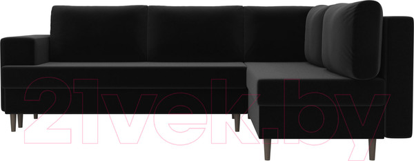 Изображение товара Диван угловой Лига Диванов Сильвана 198 правый (микровельвет черный)