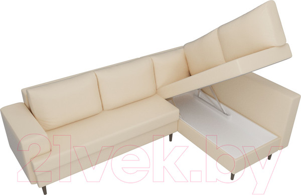Изображение товара Диван угловой Лига Диванов Сильвана 198 правый (экокожа бежевый)