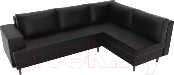 Изображение товара Диван угловой Лига Диванов Сильвана 198 правый (экокожа черный)
