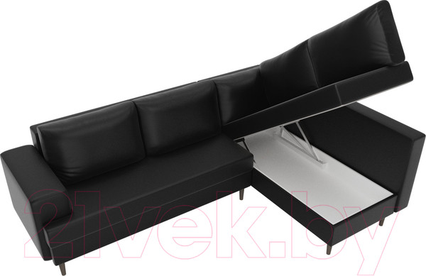 Изображение товара Диван угловой Лига Диванов Сильвана 198 правый (экокожа черный)