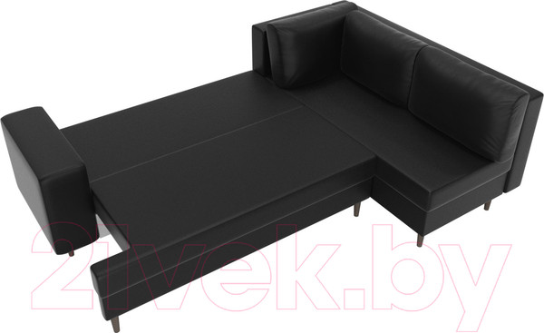 Изображение товара Диван угловой Лига Диванов Сильвана 198 правый (экокожа черный)