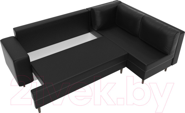 Изображение товара Диван угловой Лига Диванов Сильвана 198 правый (экокожа черный)