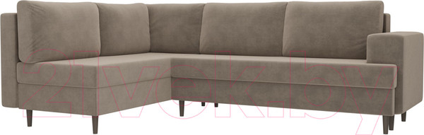 Изображение товара Диван угловой Лига Диванов Сильвана 198 левый (велюр MR бежевый)