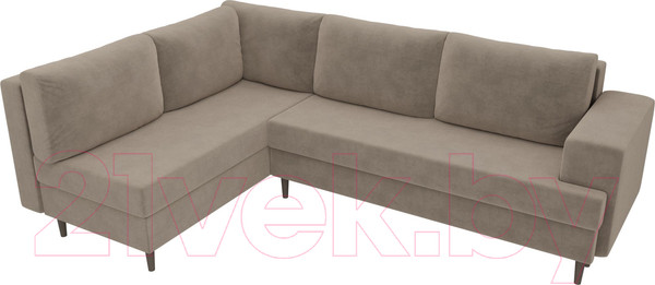 Изображение товара Диван угловой Лига Диванов Сильвана 198 левый (велюр MR бежевый)