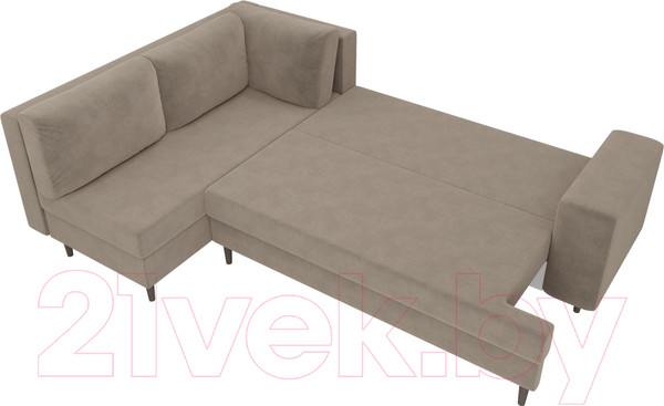 Изображение товара Диван угловой Лига Диванов Сильвана 198 левый (велюр MR бежевый)