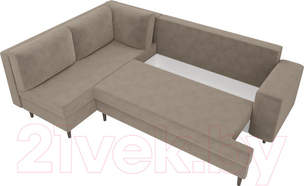 Изображение товара Диван угловой Лига Диванов Сильвана 198 левый (велюр MR бежевый)