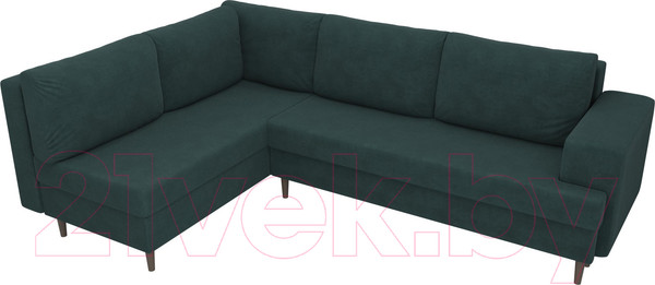 Изображение товара Диван угловой Лига Диванов Сильвана 198 левый (велюр MR бирюзовый)
