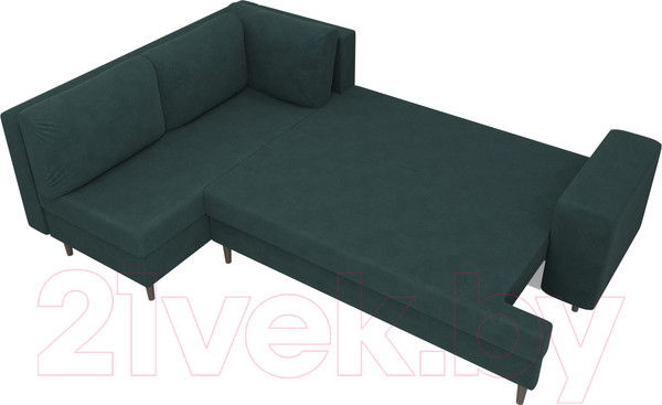 Изображение товара Диван угловой Лига Диванов Сильвана 198 левый (велюр MR бирюзовый)