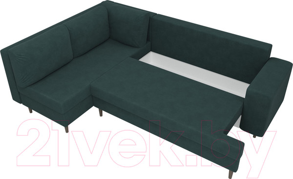 Изображение товара Диван угловой Лига Диванов Сильвана 198 левый (велюр MR бирюзовый)