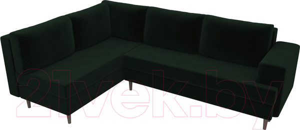 Изображение товара Диван угловой Лига Диванов Сильвана 198 левый (велюр MR зеленый)