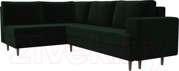 Изображение товара Диван угловой Лига Диванов Сильвана 198 левый (велюр MR зеленый)