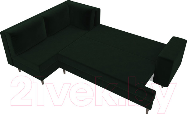 Изображение товара Диван угловой Лига Диванов Сильвана 198 левый (велюр MR зеленый)