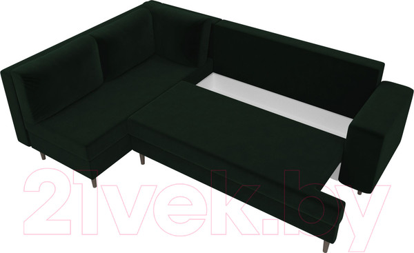 Изображение товара Диван угловой Лига Диванов Сильвана 198 левый (велюр MR зеленый)