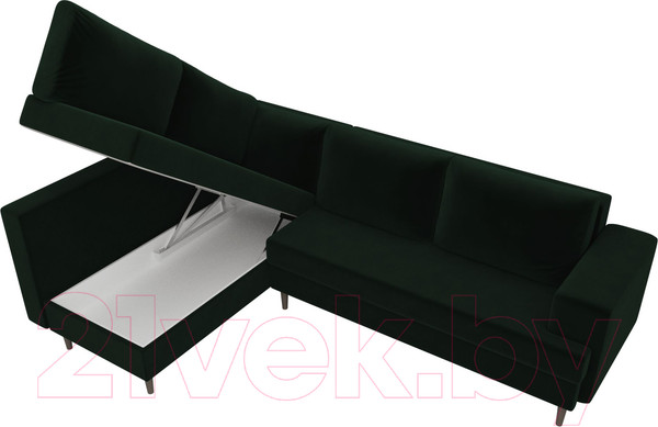 Изображение товара Диван угловой Лига Диванов Сильвана 198 левый (велюр MR зеленый)