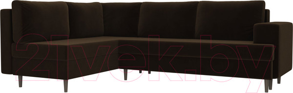 Изображение товара Диван угловой Лига Диванов Сильвана 198 левый (велюр MR коричневый)
