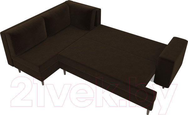 Изображение товара Диван угловой Лига Диванов Сильвана 198 левый (велюр MR коричневый)