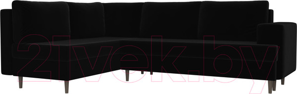 Изображение товара Диван угловой Лига Диванов Сильвана 198 левый (велюр MR черный)