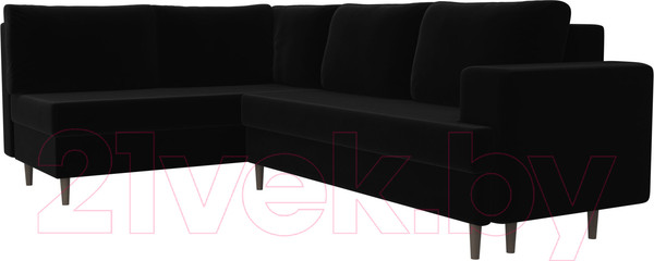 Изображение товара Диван угловой Лига Диванов Сильвана 198 левый (велюр MR черный)