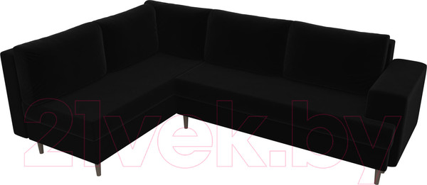 Изображение товара Диван угловой Лига Диванов Сильвана 198 левый (велюр MR черный)
