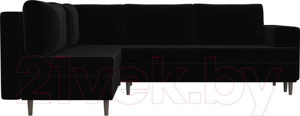 Изображение товара Диван угловой Лига Диванов Сильвана 198 левый (велюр MR черный)