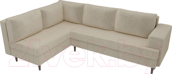 Изображение товара Диван угловой Лига Диванов Сильвана 198 левый (микровельвет бежевый)