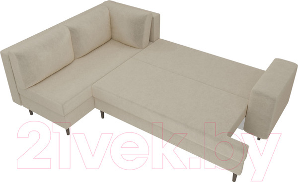 Изображение товара Диван угловой Лига Диванов Сильвана 198 левый (микровельвет бежевый)