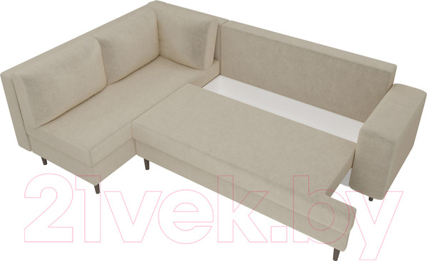Изображение товара Диван угловой Лига Диванов Сильвана 198 левый (микровельвет бежевый)