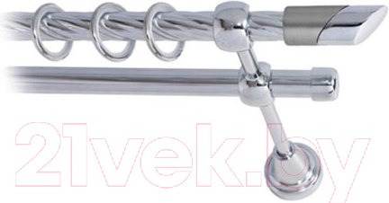 Изображение товара Карниз для штор Lm Decor Луна 056 2р витой (хром, 3м)