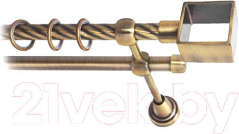 Изображение товара Карниз для штор Lm Decor Куб 177 2р витой (антик, 1.6м)