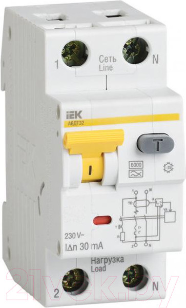 Изображение товара Дифференциальный автомат IEK АВДТ 32 C63 100мА / MAD22-5-063-C-100