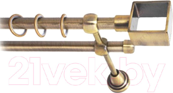 Изображение товара Карниз для штор Lm Decor Куб 177 2р гладкий (антик, 2.4м)