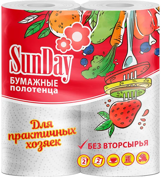 Изображение товара Бумажные полотенца Sunday 2сл (2шт)