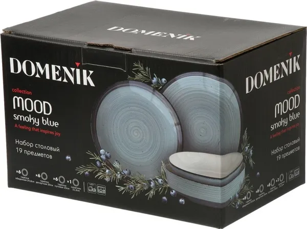 Изображение товара Набор столовой посуды Domenik Mood DMS270 (19пр, дымчато-голубой)