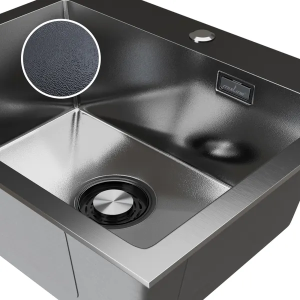 Изображение товара Мойка кухонная Mixline Pro 559608 (черный графит, с сифоном)
