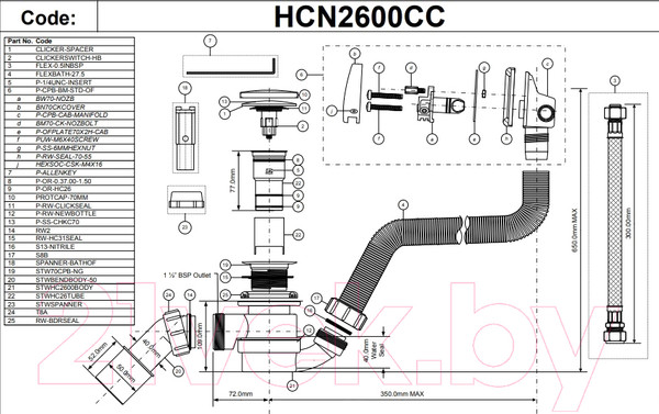 Изображение товара Сифон McAlpine HCN2600CC-15MM
