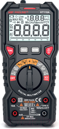 Изображение товара Мультиметр цифровой КВТ Proline KT 118A / 79126