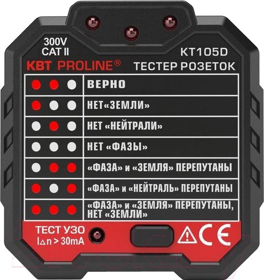 Изображение товара Тестер розетки КВТ Proline KT 105D / 79135