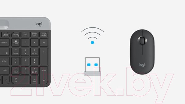 Изображение товара Беспроводной адаптер для мыши/клавиатуры Logitech USB Unifying Receiver (910-005236)