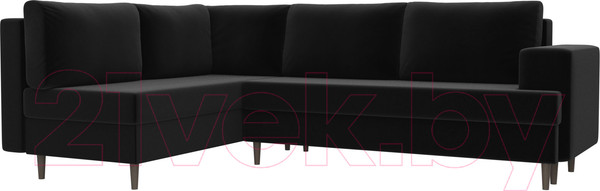 Изображение товара Диван угловой Лига Диванов Сильвана 198 левый (микровельвет черный)