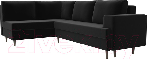 Изображение товара Диван угловой Лига Диванов Сильвана 198 левый (микровельвет черный)
