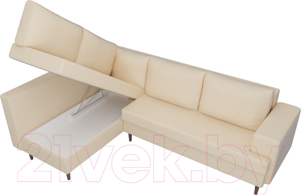 Изображение товара Диван угловой Лига Диванов Сильвана 198 левый (экокожа бежевый)