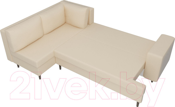 Изображение товара Диван угловой Лига Диванов Сильвана 198 левый (экокожа бежевый)