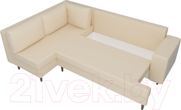 Изображение товара Диван угловой Лига Диванов Сильвана 198 левый (экокожа бежевый)