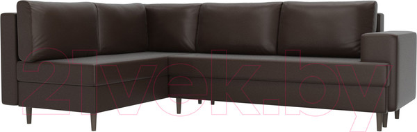 Изображение товара Диван угловой Лига Диванов Сильвана 198 левый (экокожа коричневый)