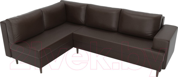 Изображение товара Диван угловой Лига Диванов Сильвана 198 левый (экокожа коричневый)