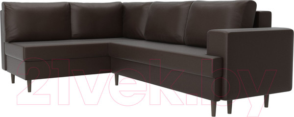 Изображение товара Диван угловой Лига Диванов Сильвана 198 левый (экокожа коричневый)